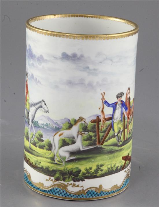 A rare Worcester tankard or mug, c.1780, 16cm high